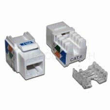 Модуль Keystone RJ45, Cat.6, UTP, 90 градусов, белый