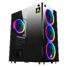 Корпус 1STPLAYER FIREBASE X2 / mATX, tempered glass side panels / 4x 120mm LED fans inc. / X2-4R1