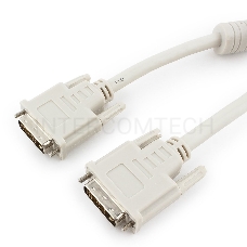 Кабель DVI-D single link Gembird/Cablexpert CC-DVI-6C, 19M/19M, 1.8м, серый, экран, феррит.кольца, пакет