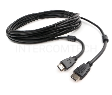 Кабель HDMI Cablexpert CCF2-HDMI4-7.5M, 7,5м, v2.0, 19M/19M, черный, позол.разъемы, экран, 2 ферр кольца, пакет