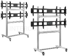 Напольный мобильный стенд ONKRON FSPRO2L-22 для видеостен 2х2 4 x 40”- 50 серебристый