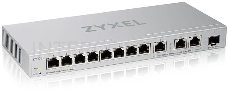 Коммутатор Zyxel Smart L2 XGS1250-12, 8xGE, 3x1/2,5/5/10G, 1xSFP+, настольный (NEW)