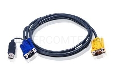 Переключатель ATEN 2L-5202UP Шнур, монитор+клавиатура+мышь Intelligent CABLE HD15M/USBAM 1.8M