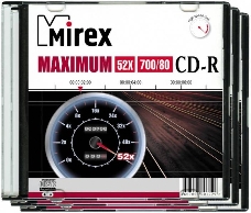 Диск CD-R Mirex 700 Mb, 52х, Maximum, Slim Case (1), (1/200)