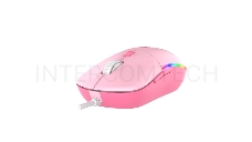 Мышь проводная Dareu LM121 Pink (розовый), DPI 800/1600/2400/6400, подсветка RGB, размер 116x35x60мм, 1,8м