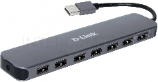 Концентраторы D-Link DUB-H7/E1A, 7-port USB 2.0 Hub.7 downstream USB type A (female) ports, 1 upstream USB type A (male), support Mac OS, Windows XP/Vista/7/8/10, Linux, support USB 1.1/2.0, fast charge mode.Powe