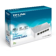 Коммутатор TP-Link SOHO  TL-SF1005D Коммутатор 5-port 10/100M mini Desktop Switch, 5 10/100M RJ45 ports, Plastic case