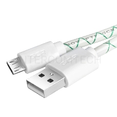 Кабель Greenconnect Кабель 2A micro USB 2.0  1.5m бело-зеленый, белые коннекторы, 28/24 AWG, AM / microB 5pin, (GCR-UA9MCB3-BD-1.5m), морозостойкий.поддержка функции быстрой зарядки 2A