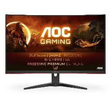 МОНИТОР 31.5 AOC C32G2ZE Black-Red (VA, изогнутый, 1920x1080, 240Hz, 1 ms, 178°/178°, 300 cd/m, 80M:1, +2xHDMI 2.0, +Di