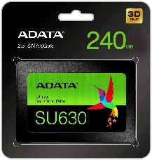 Накопитель SSD ADATA 240GB SU630SS Client SSD ASU630SS-240GQ-R SATA 6Gb/s, 520/450, IOPS 30/65K, MTBF 1.5M, 3D QLC, 50TBW, RTL
