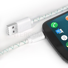 Кабель Greenconnect Кабель 2A micro USB 2.0  1.5m бело-зеленый, белые коннекторы, 28/24 AWG, AM / microB 5pin, (GCR-UA9MCB3-BD-1.5m), морозостойкий.поддержка функции быстрой зарядки 2A