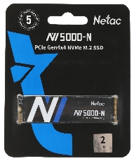 Накопитель Netac SSD NV5000-N 2TB PCIe 4 x4 M.2 2280 NVMe 3D NAND, R/W up to 4800/4400MB/s, TBW 1280TB, without heat sink