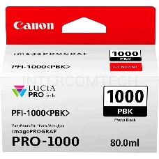 Картридж Canon PFI-1000 PBK для IJ SFP PRO-1000 WFG. Фото чёрный. 80 мл.