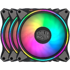 3 Кулера для корпуса 1 Ватт Cooler Master MASTERFAN MF120 HALO, 120mm, 4-Pin (PWM), ARGB, 3 pcs + ARGB Controller