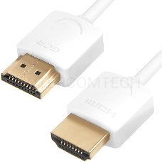 Ультратонкий кабель GCR HDMI2.0 для AppleTV, SLIM, 1.0m, белый, OD3.8mm, HDR 4:2:0, Ultra HD, 4K60Hz, 18.0 Гбит/с, 32/32 AWG GCR Ультратонкий кабель HDMI2.0 для AppleTV, SLIM, 1.0m, белый, OD3.8mm, HDR 4:2:0, Ultra HD, 4K60Hz, 18.0 Гбит/с, 32/32 AWG