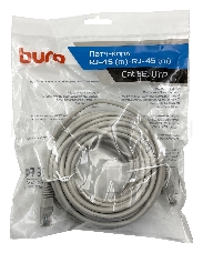 Патч-корд Buro UTP cat5E 10м серый RJ-45 (m)-RJ-45 (m)