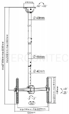 Кронштейн для телевизора Arm Media LCD-3000 черный 32-90 макс.55кг потолочный поворот и наклон