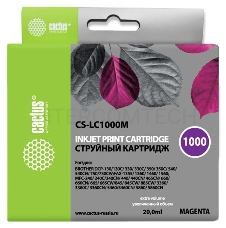 Картридж струйный Cactus CS-LC1000M пурпурный для Brother DCP 130C/ 330С, MFC-240C/ 5460CN (20ml)