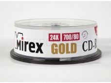 Диск CD-R Mirex 700 Mb, 24х, Gold, Cake Box (10), (10/300)