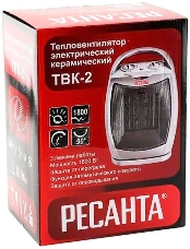 Тепловентилятор Ресанта ТВК-2 [67/2/4]  керамический с поворотным механизмом, вентилятор/900/1800 Вт, защита от перегрева, защита от опракидования