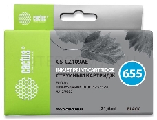 Картридж струйный Cactus CS-CZ109AE черный для №655 HP DJ IA 3525/5525/4515/4525 (21,6ml)