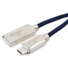 Кабель USB 2.0 Cablexpert CC-P-mUSB02Bl-1M, AM/microB, серия Platinum, длина 1м, синий, блистер