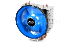 Кулер DEEPCOOL GAMMAXX300B LGA1366/1156/55/51/50/775/FM2/+/FM1/AM3/+/AM2/+/AM4 (24шт/кор, TDP 130Вт, PWM, Blue Led, 3 тепл. трубки прямого контакта,120мм вент-р,17.8~21dB(A)) RET