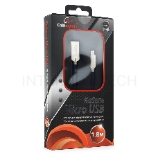 Кабель USB 2.0 Cablexpert CC-P-mUSB02Bl-1.8M, AM/microB, серия Platinum, длина 1.8м, синий, блистер