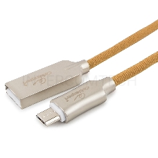 Кабель USB 2.0 Cablexpert CC-P-mUSB02Gd-1.8M, AM/microB, серия Platinum, длина 1.8м, золотой, блистер