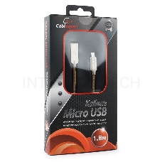 Кабель USB 2.0 Cablexpert CC-P-mUSB02Gd-1.8M, AM/microB, серия Platinum, длина 1.8м, золотой, блистер