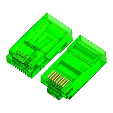 Коннектор Greenconnect цветной RJ-45 cat.5e UTP Male, для многожильного кабеля, 8p8c 15 шт (3 цвета по 5 шт), GCR-51802