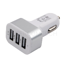 Адаптер питания Cablexpert MP3A-UC-CAR17, 12V->5V 3-USB, 2.1/2/1A