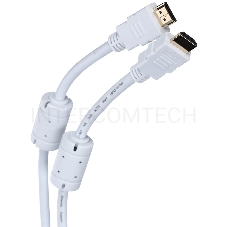 Кабель HDMI 19M/M ver 2.0, 5М, 2 фильтра, белый  Aopen <ACG711DW-5M>