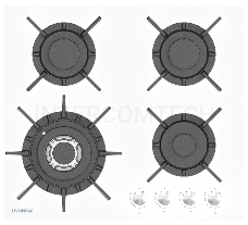 Газовая варочная поверхность Hyundai HHG 6437 WG белый