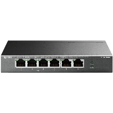 Коммутатор TP-Link 4-port 10/100Mbps Unmanaged PoE+ Switch with 2 10/100Mbps uplink ports, meta case, desktop mount, 4 802.3af/at compliant PoE+ port, 2 10/100Mbps uplink ports, DIP switches for Extend mode, Isolation mode and Priority mode, up to 250m Po