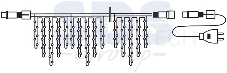 Гирлянда Айсикл (бахрома) светодиодный, 5,6 х 0,9 м, с эффектом мерцания, БЕЛЫЙ провод КАУЧУК, 230 В, диоды БЕЛЫЕ, 240 LED NEON-NIGHT
