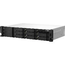 Сетевое хранилище  SMB QNAP TS-873AeU-4G NAS 8x3.5/2.5 SATA/SSD trays, 2 x M2 PCIe, 2x 2.5 GbE, 2U rackmount, 1 PSU. AMD Ryzen V1500B 4-core/8-thread 2.2 GHz processor, 4 GB DDR4 RAM (1*4 GB) up to 64GB (2*32 GB). W/o rail kit RAIL-B02