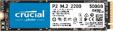 Накопитель SSDCrucial P2 SSD 500GB, M.2 (2280), PCIe Gen 3.0, NVMe, R2300/W940, 150 TBW