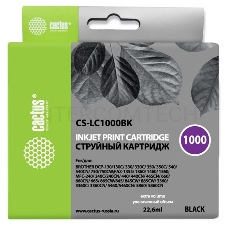 Картридж струйный Cactus CS-LC1000BK черный для Brother DCP 130C/ 330С, MFC-240C/ 5460CN (22,6ml)