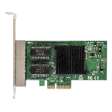 Сетевой адаптер ExeGate EXE-I350-T4V2 (PCI-E x4 v2.1, порты 4xRJ45 (медные), 10/100/1000Mbps, Gigabit NIC Intel Chipset NHI350AM4)