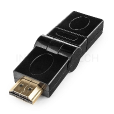 Переходник Gembird Переходник HDMI-HDMI  19F/19M, вращающийся на 180 град, золотые разъемы, пакет A-HDMI-FFL2