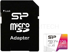 Флеш карта microSD 128GB Silicon Power Elite A1 microSDXC Class 10 UHS-I U3 100 Mb/s (SD адаптер)