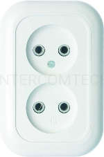 Розетка 2-м СП Валентина 10А IP20 РС10-393 бел. Кунцево 5449