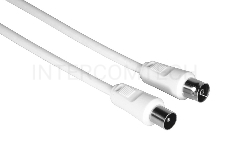 Кабель антенный Hama Coax (m)/Coax (f) 1.5м. белый (00205028)