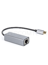 Кабель-переходник USB 3.1 Type-C -->RJ-45 1000Mbps Ethernet, Aluminum Shell, 0.15м VCOM <DU320M>