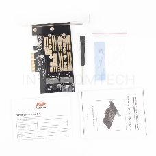 Адаптер AgeStar AS-MC02  PCI-E для M.2 SATA SSD+M.2 NVME SSD Card