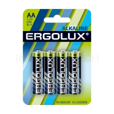 Элемент питания алкалиновый LR6 BL-4 LR6 BL-4 1.5В Alkaline (блист.4шт) Ergolux 11748