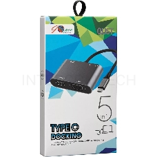 Адаптер USB Type-Cm-->VGA, HDMI 4k*30Hz, USB3.0, PD, Audio,iOpen (Aopen/Qust/VCOM)<ACU4511>