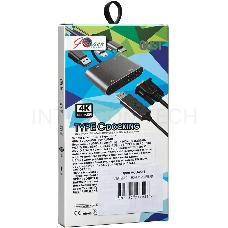 Адаптер USB Type-Cm-->VGA, HDMI 4k*30Hz, USB3.0, PD, Audio,iOpen (Aopen/Qust/VCOM)<ACU4511>