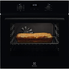 Встраиваемая электрическая духовка ELECTROLUX OEF5C50Z / SurroundCook, основной цвет - черный, утапливаемые переключатели, таймер отключения, отложенный старт, будильник, хромированные направляющие из нержавеющей стали, телескопические направляющие FlexiR